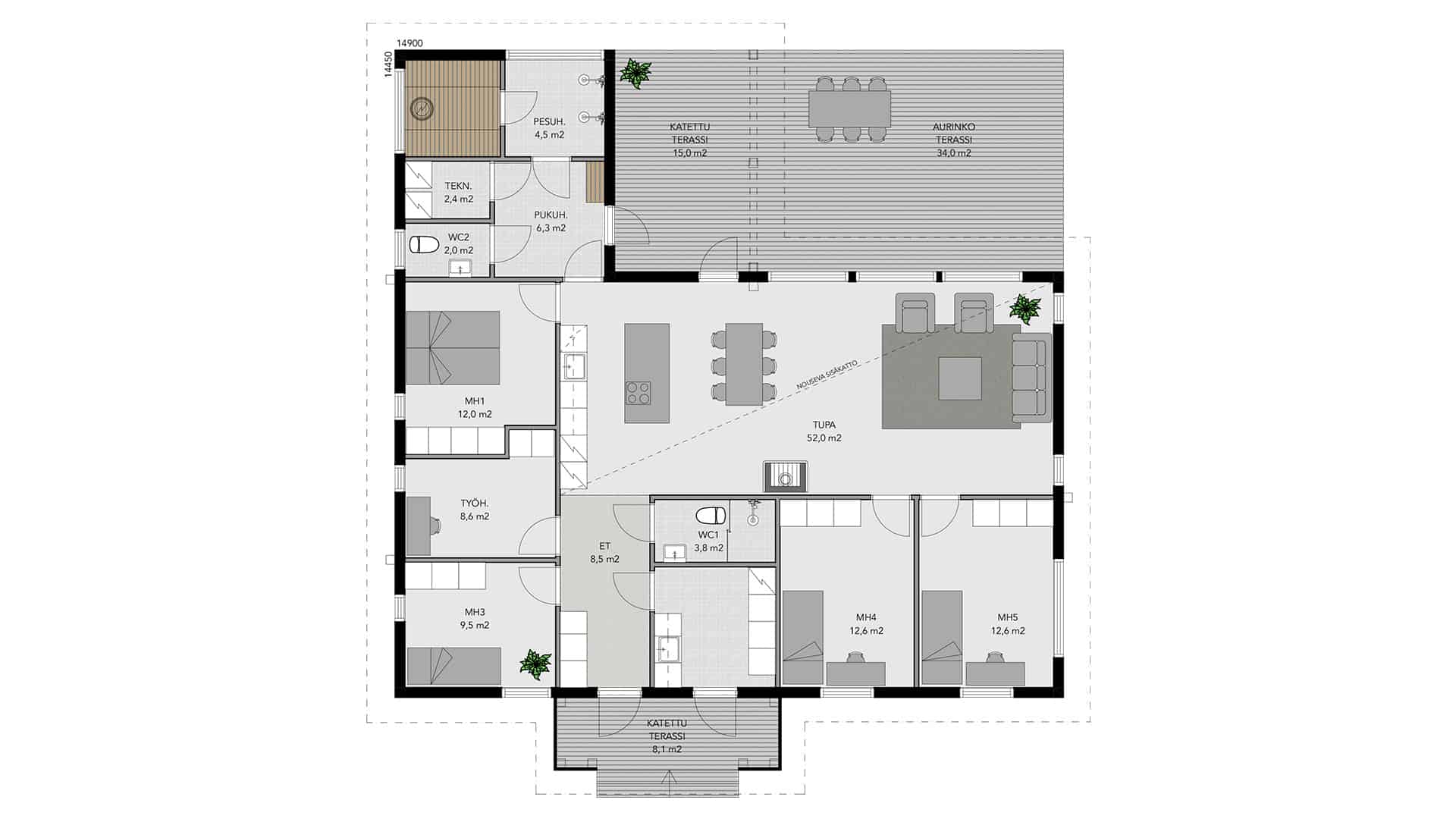 Дом из бруса 15×14 м Дом из бруса 15×14 м